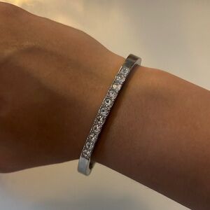 Elegant Sterling Silver With True Crystal Bracelet